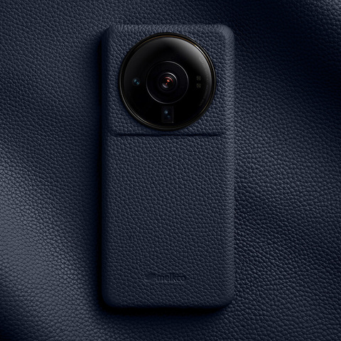 Blue — Melkco Genuine Leather Anti Slip Minimal 12S, 12S Pro, 12S Ultra Phone Case