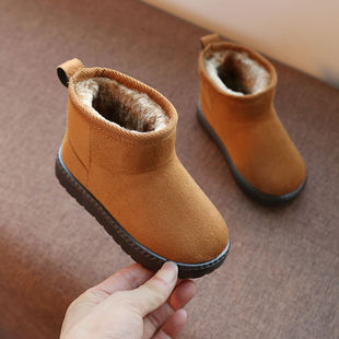 女童短靴儿童雪地靴男童2019新款冬季加绒宝宝棉鞋保暖鞋子