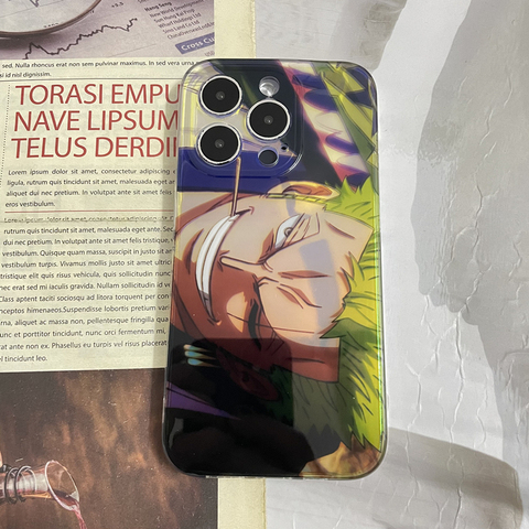 One Piece Anime Iridescent Blue Yellow Accents iPhone Case