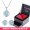 S925 Silver Ear Stud+Blue Diamond Necklace+Rose Gift Box