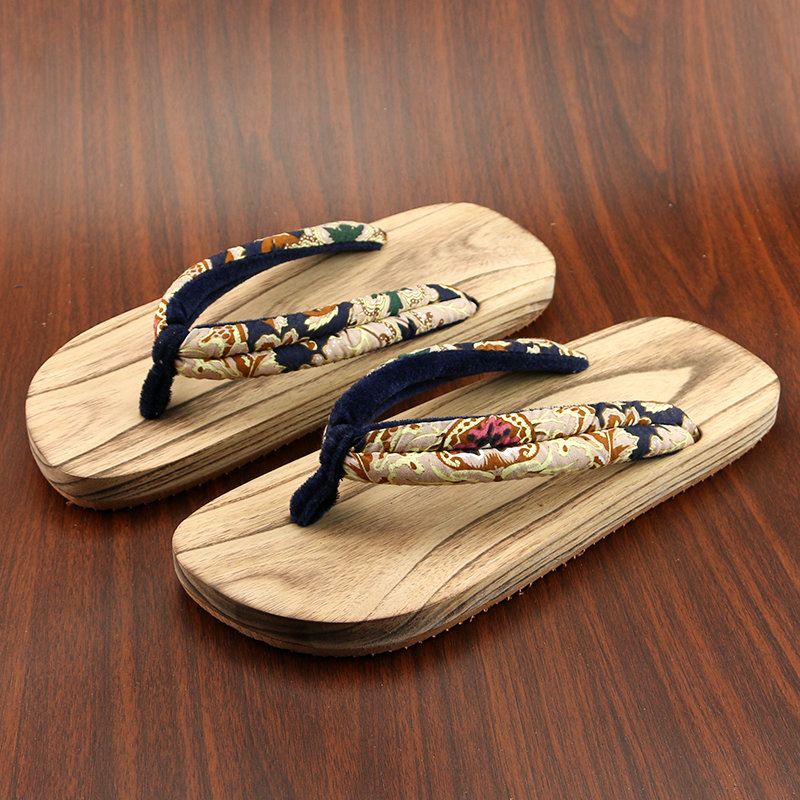 春季人字拖平底日常外穿復古夏季日式木屐女式男女情侶款木鞋拖鞋