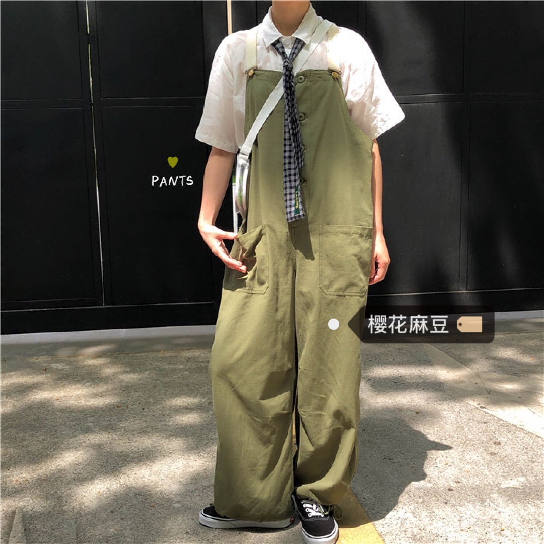 sakura matou coréen style ulzzang fantôme cheval attaché fille ins chaud moins l'âge de poitrine unique de travail tenue pieds bib sakura matou coréen style ulzzang fantôme cheval attaché fille ins chaud moins l'âge de poitrine unique de travail tenue pieds bib