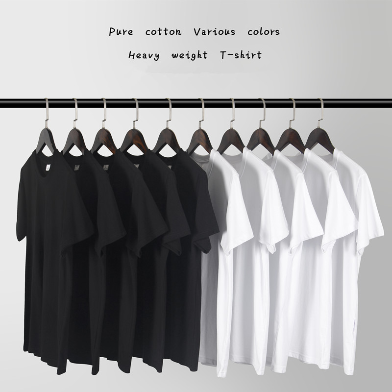 le japon lourd en coton épais de couleur unie à manches courtes t-shirt col rond, t-shirt loose en coton blanc creux de tee shirt le japon lourd en coton épais de couleur unie à manches courtes t-shirt col rond, t-shirt loose en coton blanc creux de tee shirt