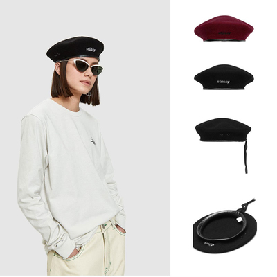 新款 潮流复古 Military Beret 纯羊毛 可调节 贝雷帽 美式街