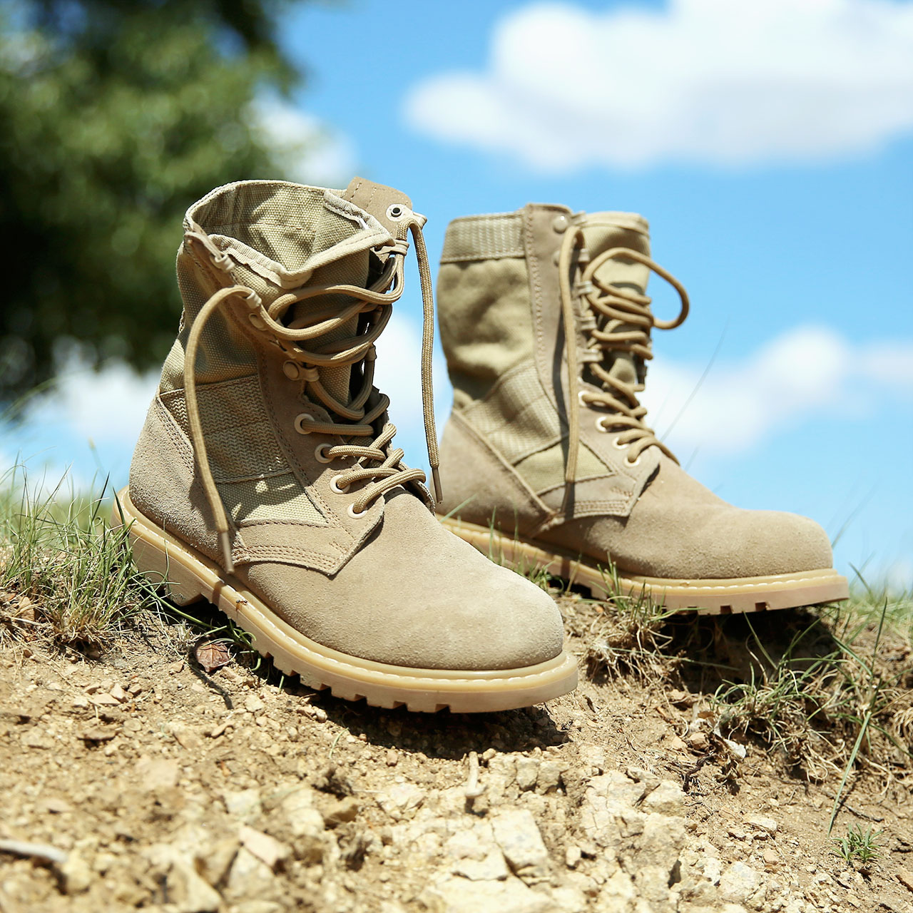 戶外情侶登山徒步鞋旅遊越野女沙漠靴防滑透氣高幫作戰靴男工裝鞋
