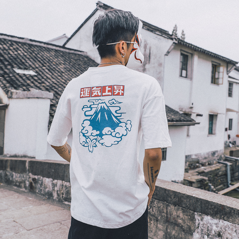 2019 chance de rose d'impression de texte lâche le cou de l'équipage des hommes à manches courtes t-shirt tendances de l'été sauvage de la personnalité de la moitié de la manche 2019 chance de rose d'impression de texte lâche le cou de l'équipage des hommes à manches courtes t-shirt tendances de l'été sauvage de la personnalité de la moitié de la manche