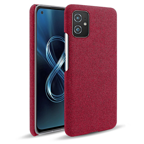 Red — Zenfone 9 Canvas Synthetic Leather Minimal Phone Case