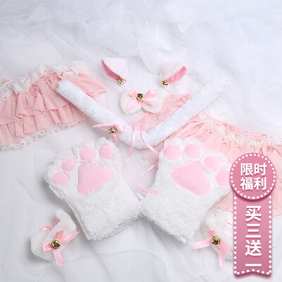 猫咪 手套 发箍 发夹 手环 蝴蝶结项圈 铃铛猫耳朵 配件套装-淘宝网
