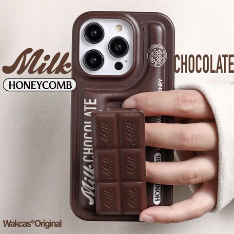 Brown — Milk Chocolate Kickstand Bracket New 3D 15, 14, 13, 12, 11 iPhone Case