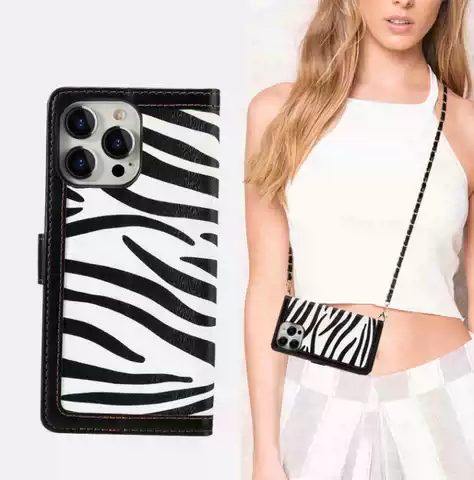 Zebra Print  Phone Cases Covers Card Holder Crossbody  iPhone 15, iPhone 14, iPhone 13, iPhone 12, iPhone 11