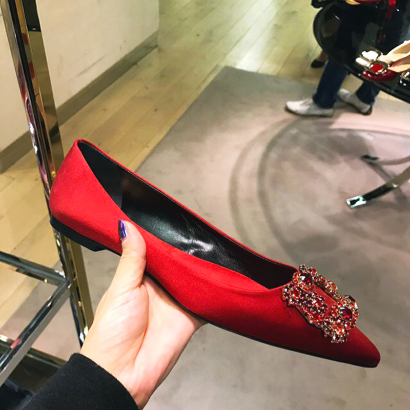 女款小紅鞋女2017