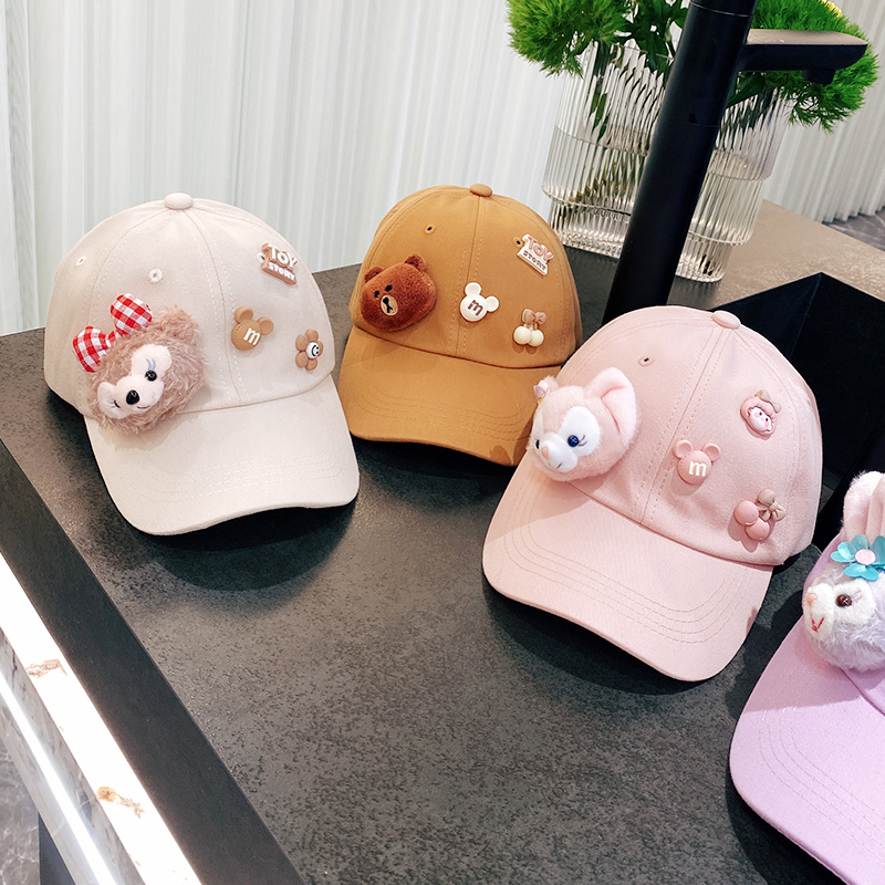 2022 New Korean Trendy Child Peaked Cap Cotton Linebel Baseball Cap Boys and Girls Cartoon Outdoor Sun Hat