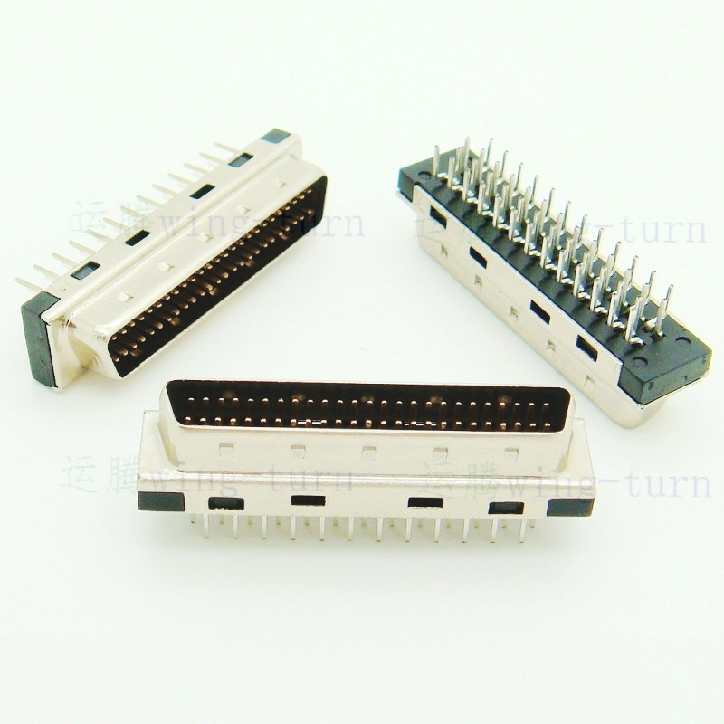 yunteng mdd50ma-180 scsi plug straight pin pcb male 50 core db straight pin