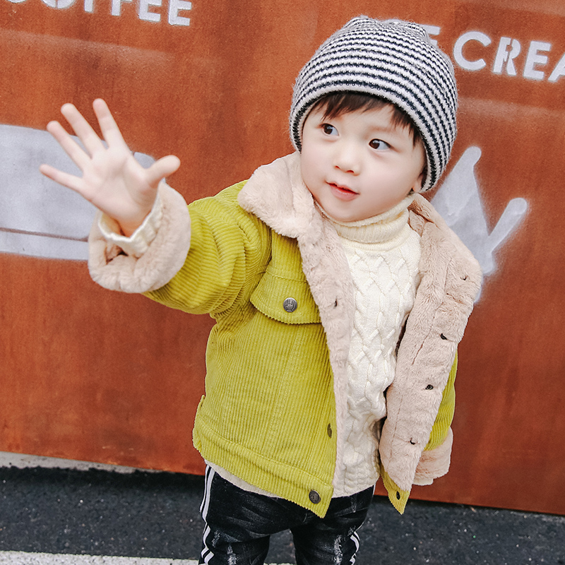 男童外套秋鼕1-3歲潮寶寶鼕裝男兒童加絨加厚童裝小童男寶寶韓版2