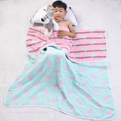 夏季婴儿童毛巾被三层薄款纱布正方形浴巾空调房午睡毯幼儿园被子