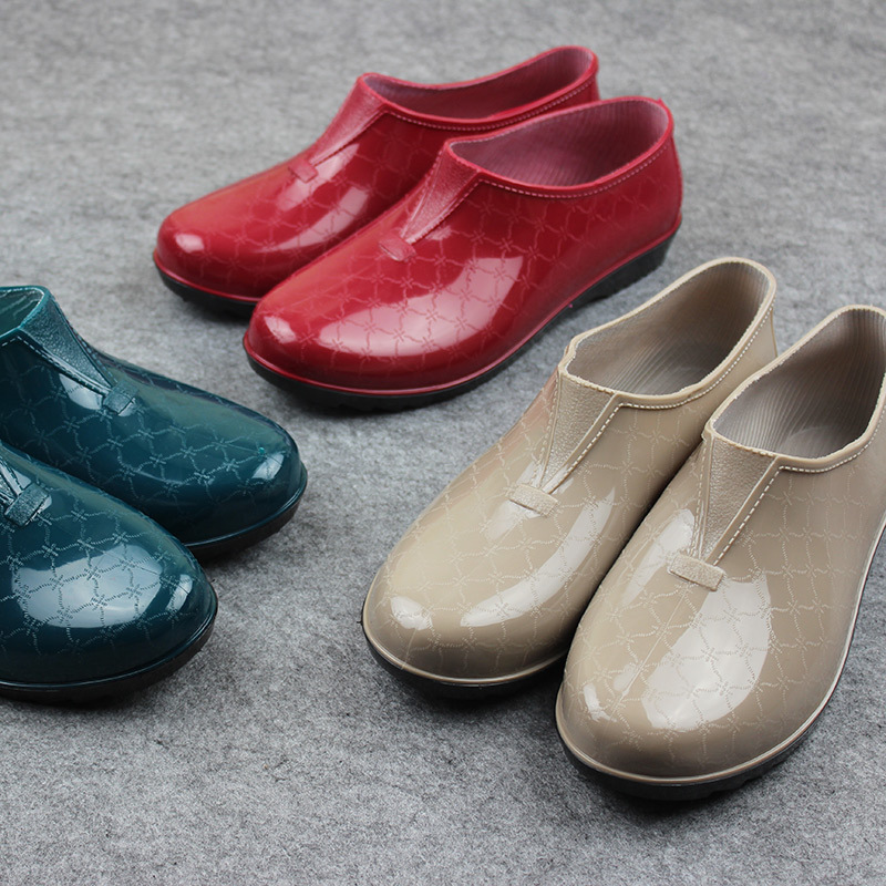 春秋夏季雨鞋雨靴塑料膠鞋套鞋防滑防水鞋廚房成人低幫淺口短筒女