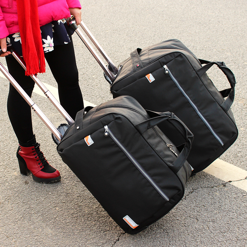 拉杆包旅遊女手提旅行袋男大容量行李包登機箱包可折疊防水旅行包