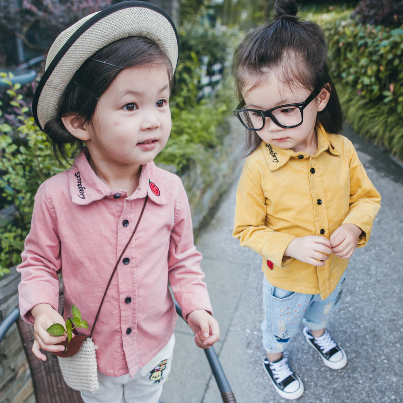 女童春秋裝新款襯衫韓版嬰兒童裝女寶寶襯衣長袖純棉上衣1-2-3歲4