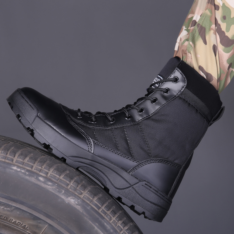 鼕季超輕真皮07作戰靴軍靴男女特種兵陸戰沙漠戰術靴作訓靴軍迷鞋