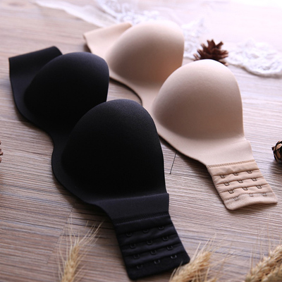 日本无痕无肩带文胸少女美背薄款聚拢防滑婚纱礼服隐形内衣有钢圈-淘宝网