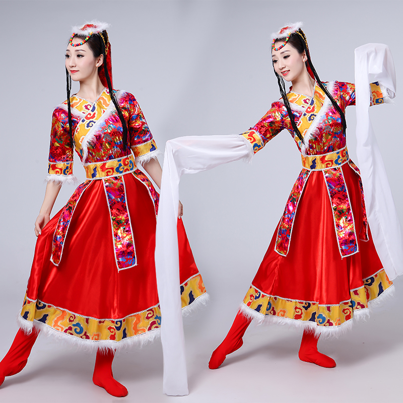 藏族舞蹈演出服裝女 