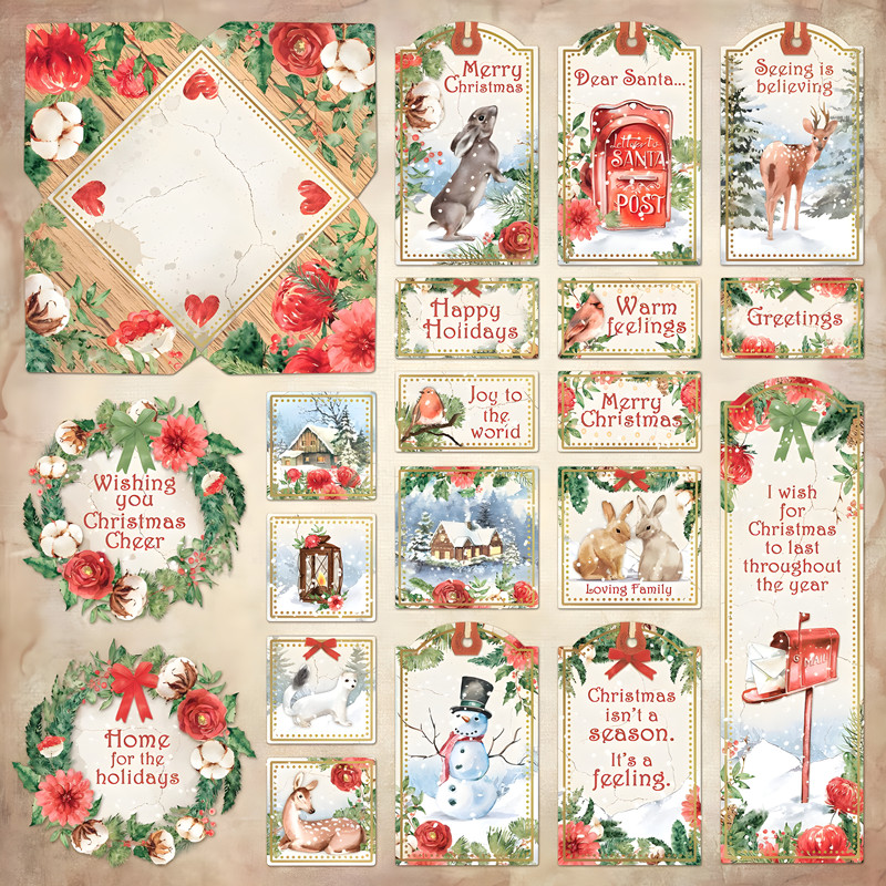 Junkjournal Vintage Journal Stickers Decoration Hand Ledger Sticker Romantic Christmas