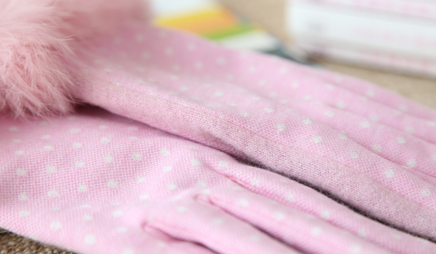 Перчатки 瑞格丽特 女士秋冬季新品兔毛袖口羊毛显瘦双层加绒加厚保暖手套 RGLT st103