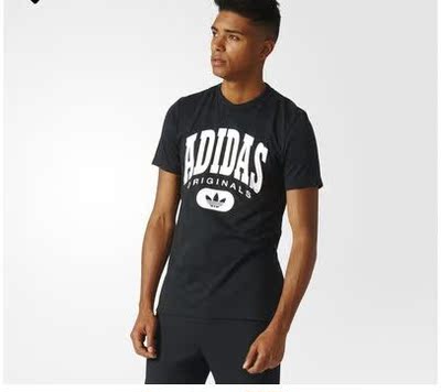 酷动城 Adidas阿迪达斯三叶草男装时尚运动短袖圆领休闲