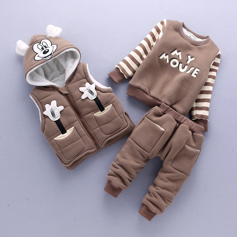 男童裝0-1-3歲男寶寶鼕裝棉衣三件套套裝嬰兒衣服鼕季兒童加厚潮