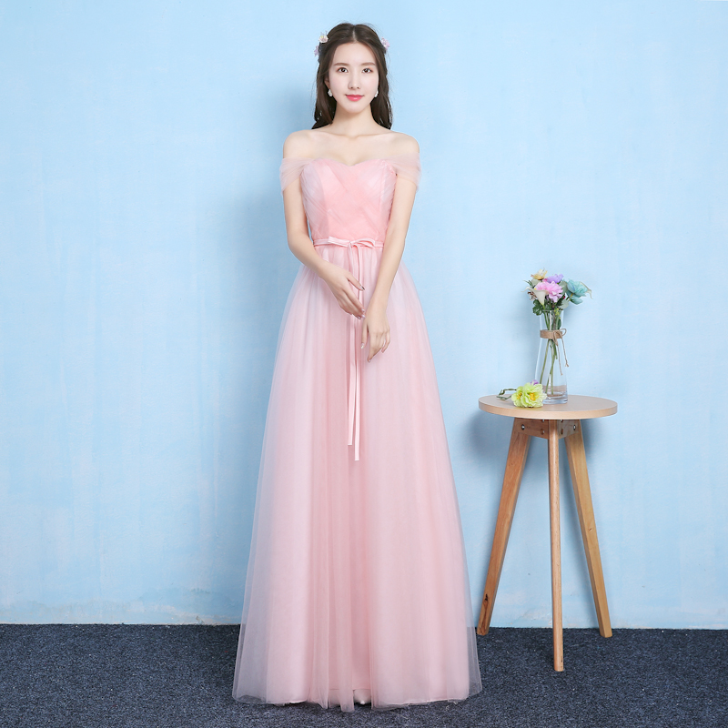 robes de demoiselle d'honneur 2019 rose bracelet long paragraphe net fil sœurs jupe banquet d'anniversaire robe longue femme livraison gratuite robes de demoiselle d'honneur 2019 rose bracelet long paragraphe net fil sœurs jupe banquet d'anniversaire robe longue femme livraison gratuite
