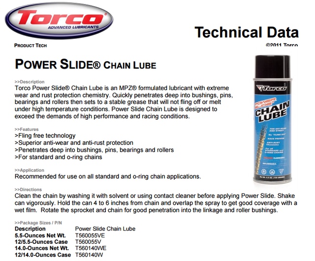 Torco Power Slide® Chain Lube