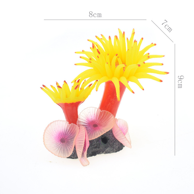 Aquarium White Flower Artificial Coral Combination Fish Tank Landscape Underwater Soft Coral Artificial Sea Tree Silicone