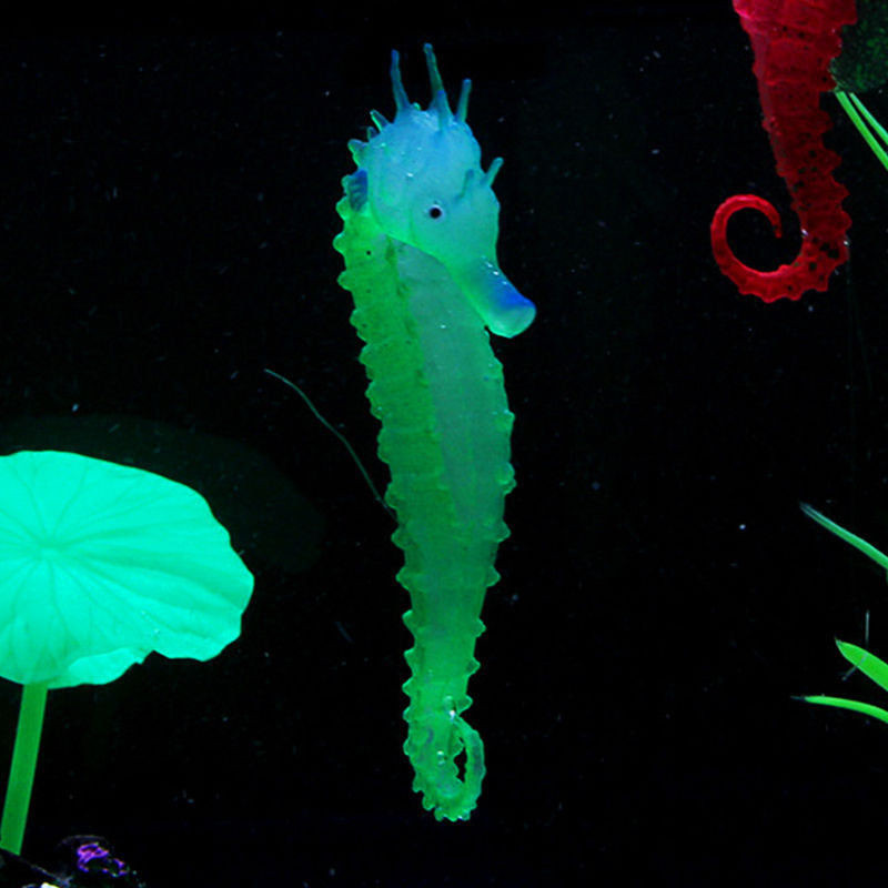 Simulation Marine Animal Ornamental Fish Jellyfish Seahorse Multi-Color Optional Fish Tank Landscaping Decorations Soft Silicone Seahorse