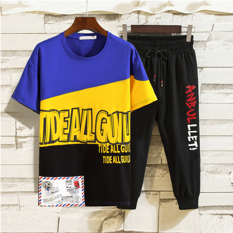 des collégiens de 12 coton 13 manches courtes t-shirts 14 sport convient le 15-year-old boy big boy 16 recadrée pantalons de deux pièces de l'ensemble de des collégiens de 12 coton 13 manches courtes t-shirts 14 sport convient le 15-year-old boy big boy 16 recadrée pantalons de deux pièces de l'ensemble de