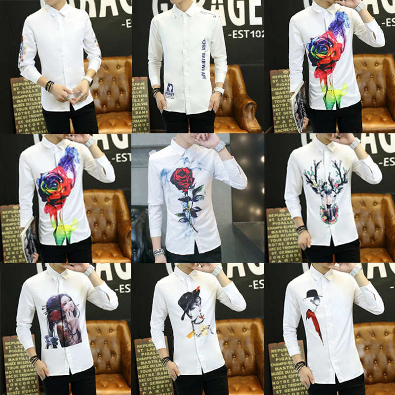 2017 printemps de nouvelles grosses verges shirt hommes manches longues version coréenne de slim marée impression coiffeurs fashion flower shirt marée 2017 printemps de nouvelles grosses verges shirt hommes manches longues version coréenne de slim marée impression coiffeurs fashion flower shirt marée