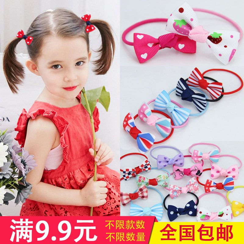 韓國兒童蝴蝶結皮筋女童發圈寶寶發飾品發繩小女孩扎頭發可愛皮套