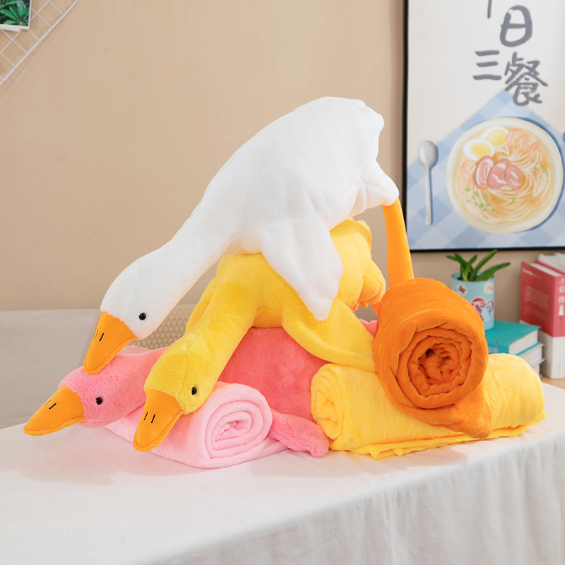 Cute Big White Geese Pillow Airable Cover Dual-Use Office Nap Pillow Car Bed Pillow Cushion Two-in-One
