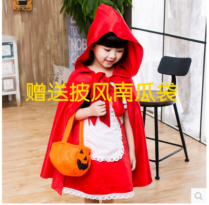 萬聖節 cosplay兒童服裝幼兒化妝舞會演出女童童話小紅帽公主裙