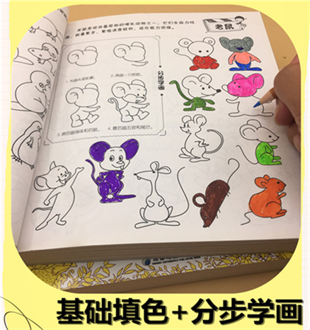 圖畫冊水彩筆女童圖書手工塗色本臨摹彩鉛套裝填色兒童版漂亮彩繪