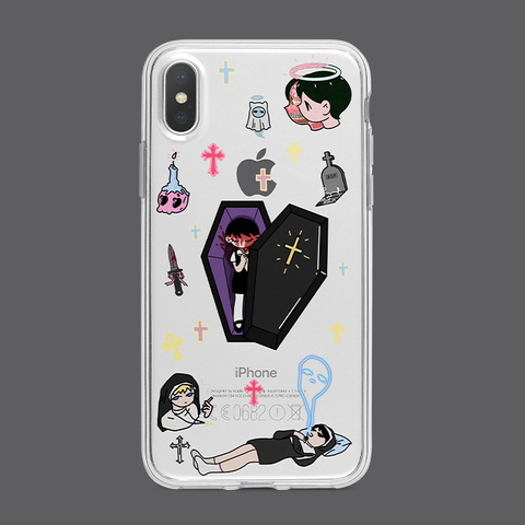 X Congming33 Bless U New Illustration Transparent Clear 15, 14, 13, 12, 11 iPhone Case