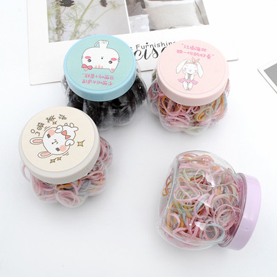 Children's Colorful Canned Small Rubber Band Does Not Hurt Hair Non-Disposable High Elastic Hair Band Tie Hair Rope Girl's Head Rope