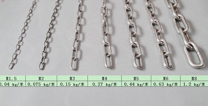 不锈钢链条型号:m3.0 3mm粗 售价:3.5元/米 (链条一米3.
