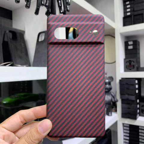 Red — Genuine Carbon Fiber High End Premium 7, 7 Pro Google Pixel Phone Case