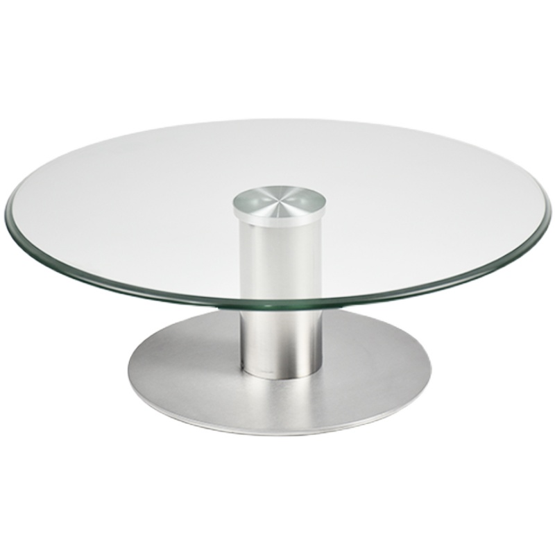 Hotel Drinks Display Stand Small Two-Layer round Table Turntable Hotel Dining Table Double-Layer Tempered Glass Household Rotating Table