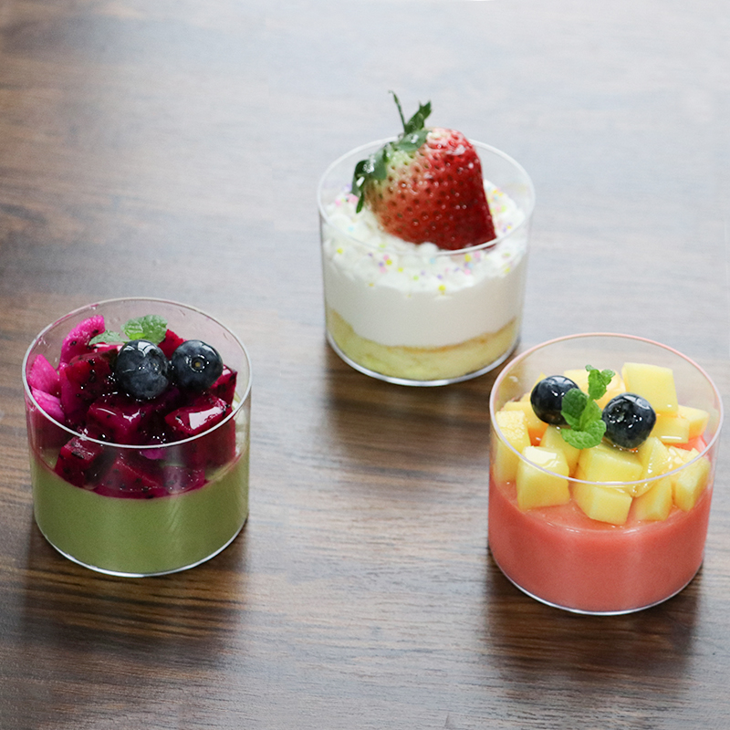 200ml round Mousse Cup Pudding Cup Cake Dessert Cup Disposable Hard Plastic Cup Transparent round Cup Creative