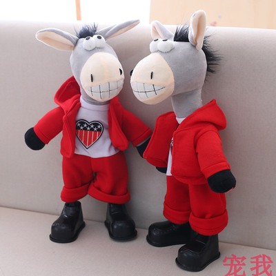 抖音儿童玩具会说话的驴电动摇头驴毛绒玩具走