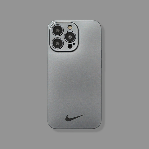 Gray — Nike Logo New 14, 13, 12 iPhone Case