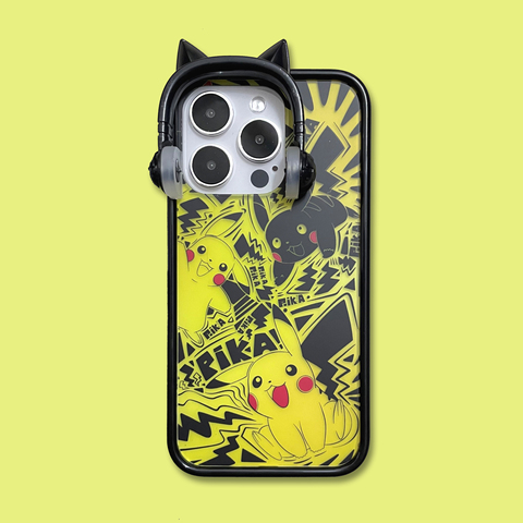 Pikachu Pokémon 3D Headphones 14, 13, 12, 11 iPhone Case