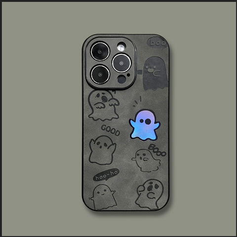 Ghost Cartoon Funny Unique Laser Gradient 15, 14, 13, 12 iPhone Case