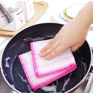 抹布厨房洗碗布家务清洁子擦桌吸水易不沾油掉毛去油百洁布刷碗巾